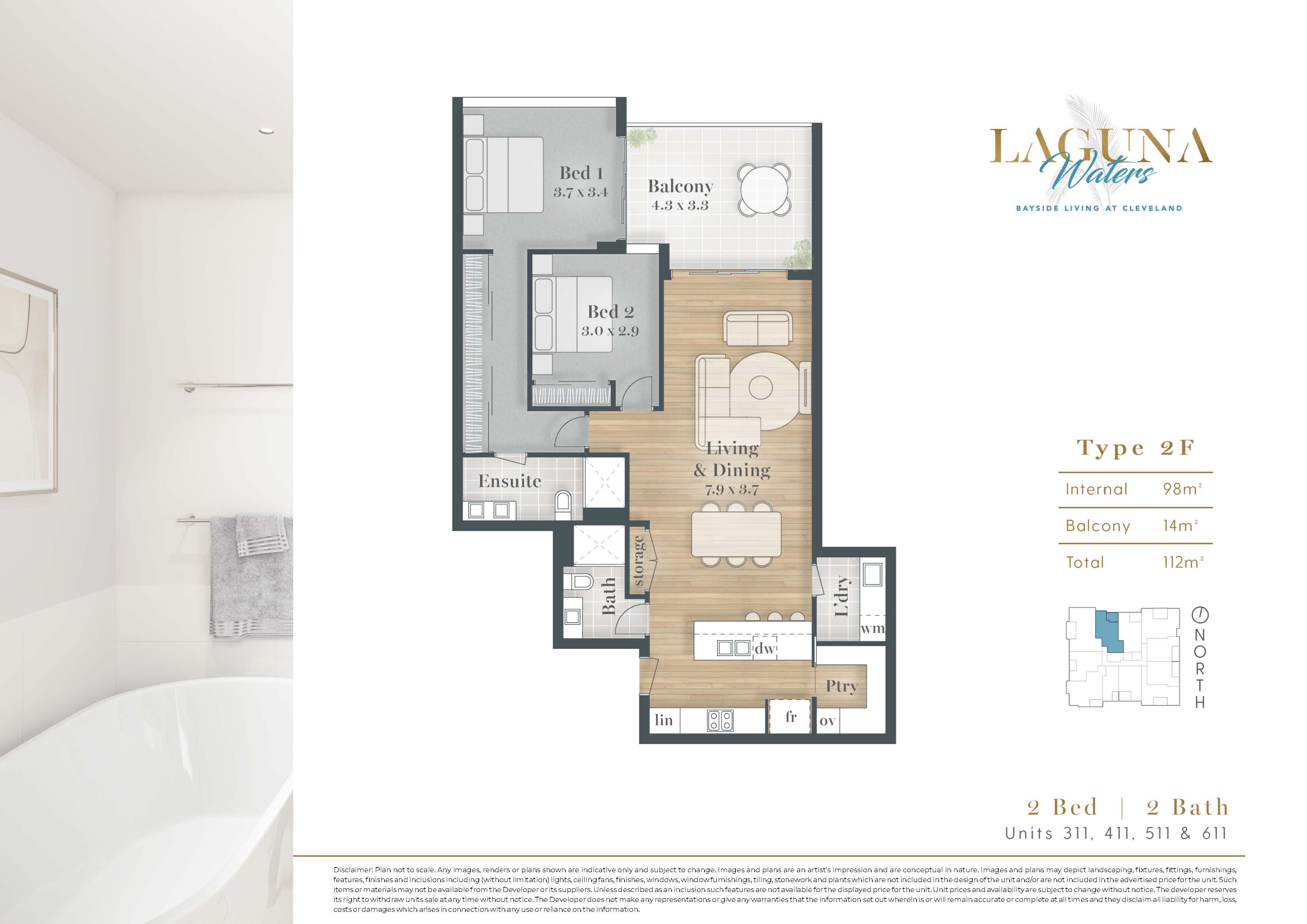 Floor plan for 5611 / 221 Bloomfield Street, CLEVELAND QLD 4163