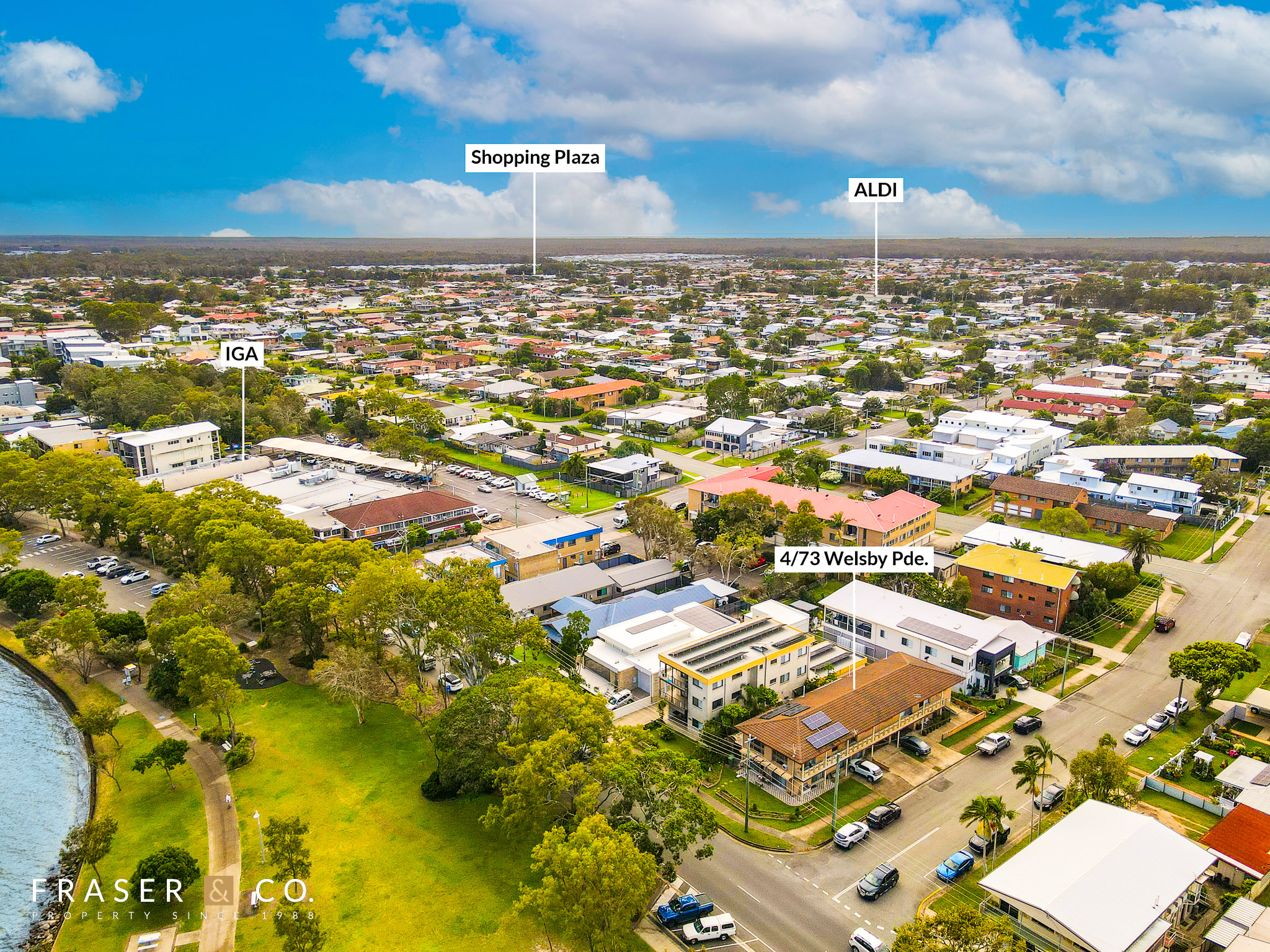 Aerial view of 4 / 73 Welsby Parade, Bongaree QLD 4507