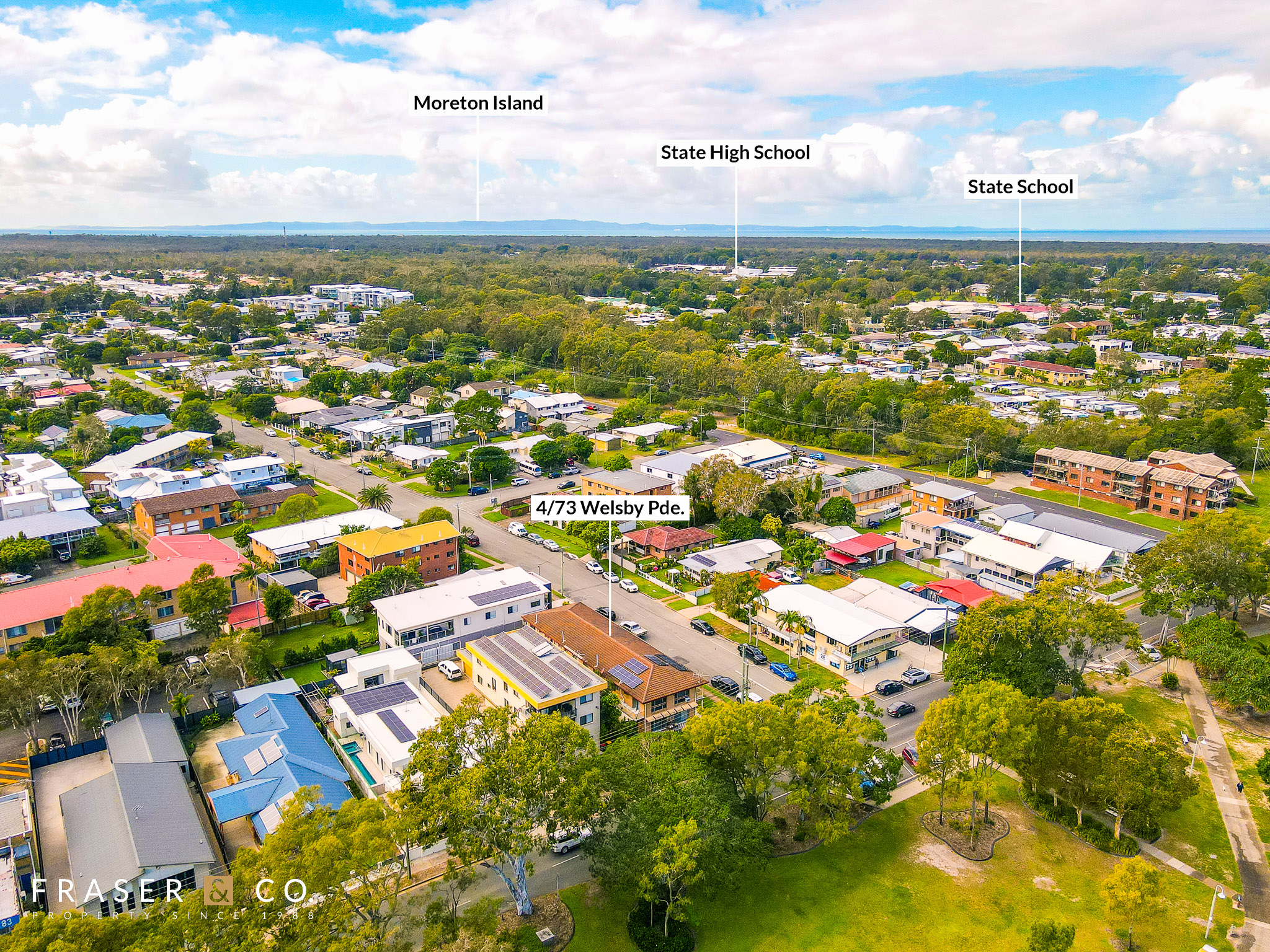 Aerial view of 4 / 73 Welsby Parade, Bongaree QLD 4507