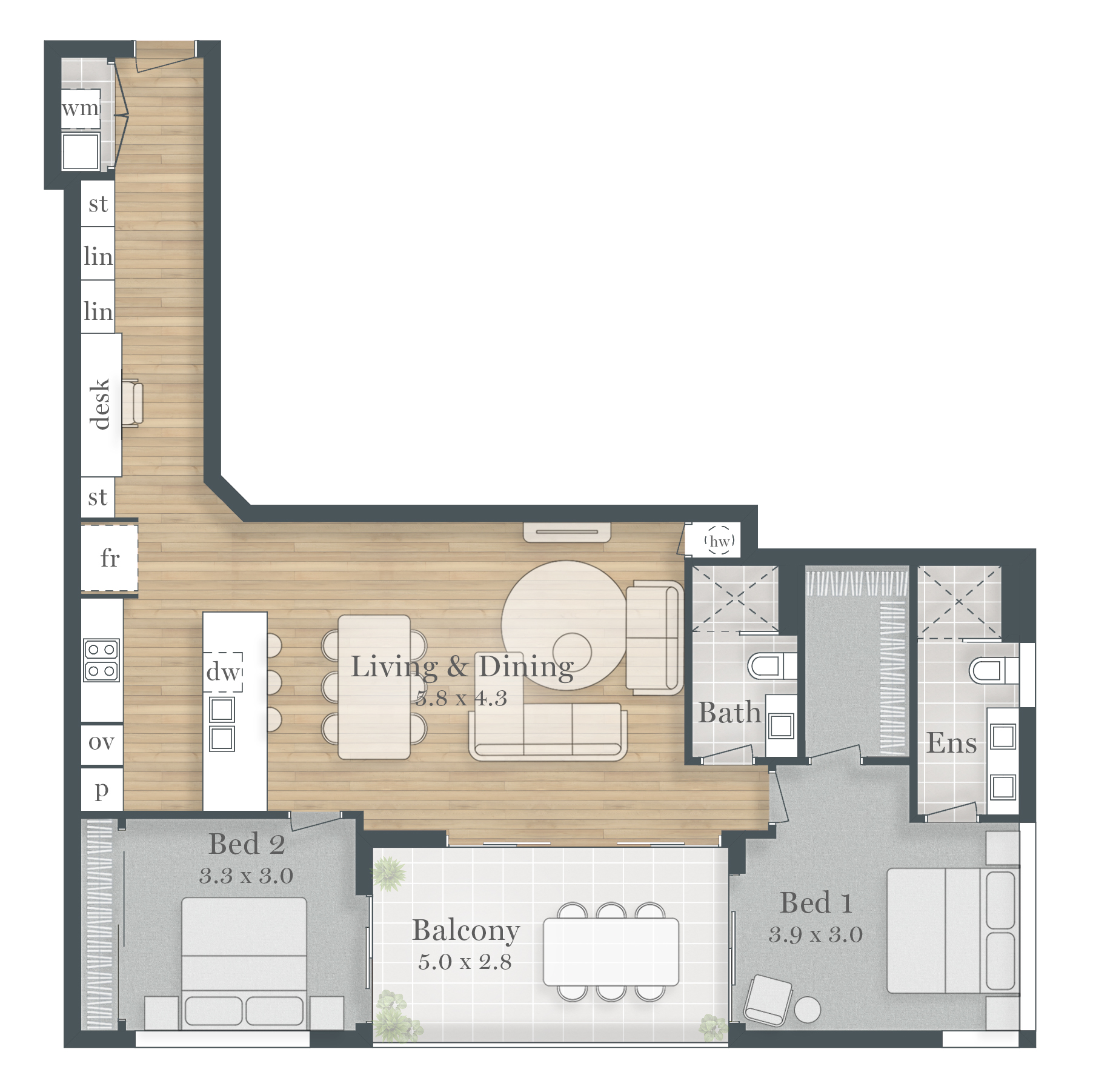 Floor plan for 5305 / 221 Bloomfield Street, CLEVELAND QLD 4163