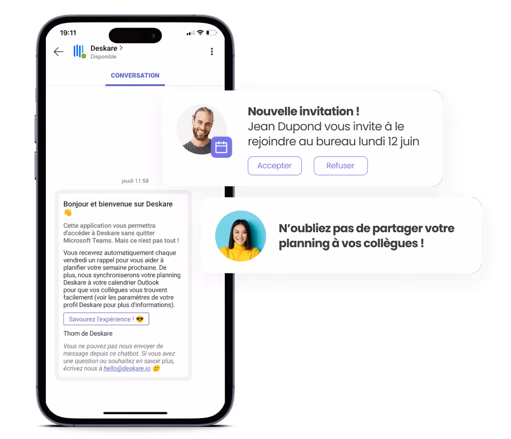 Deskare app on mobile
