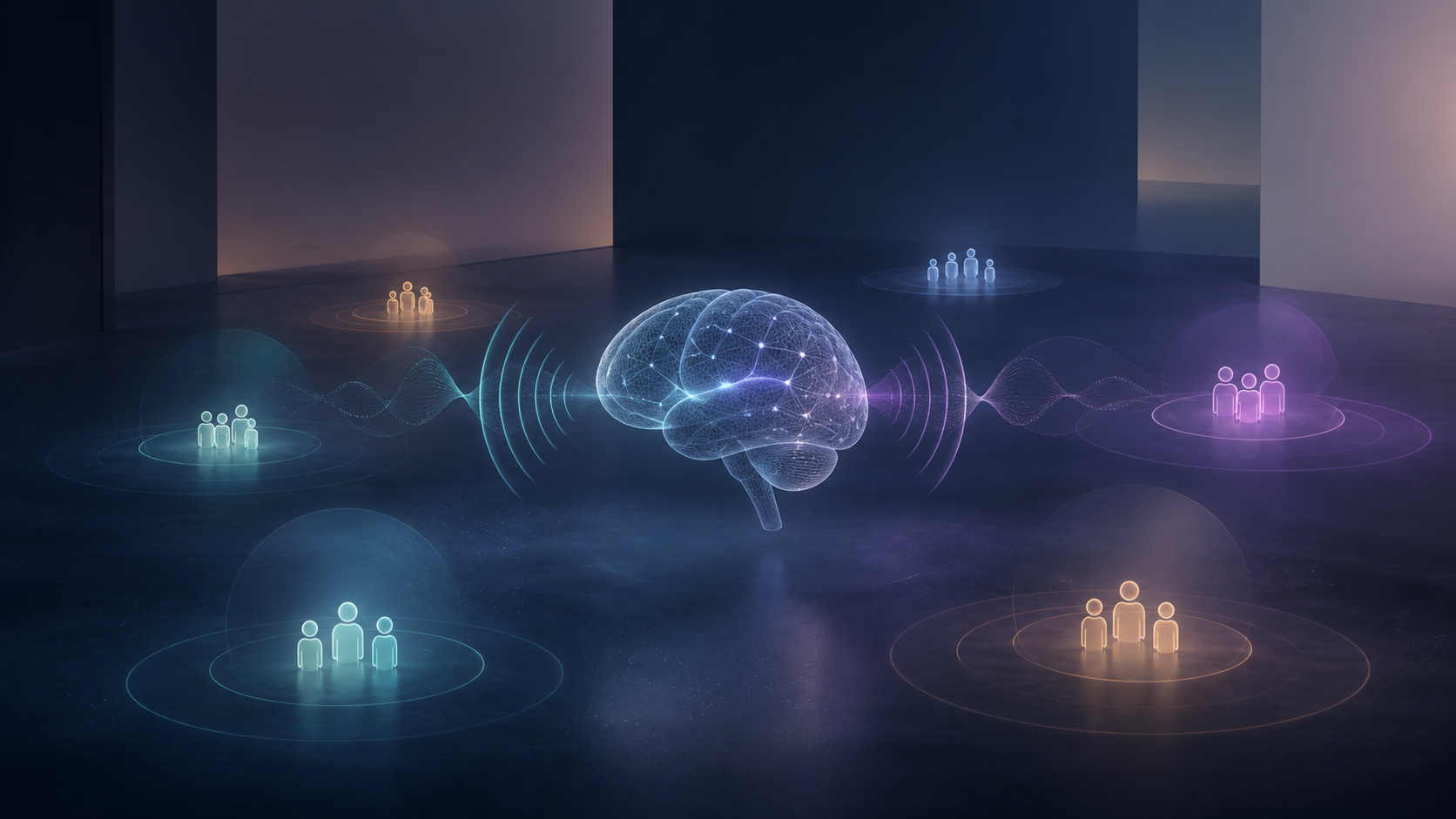 Show spatial audio as separate conversational signals and proximity zones inside a shared virtual workspace so readers understand why online conversation feels more natural when au
