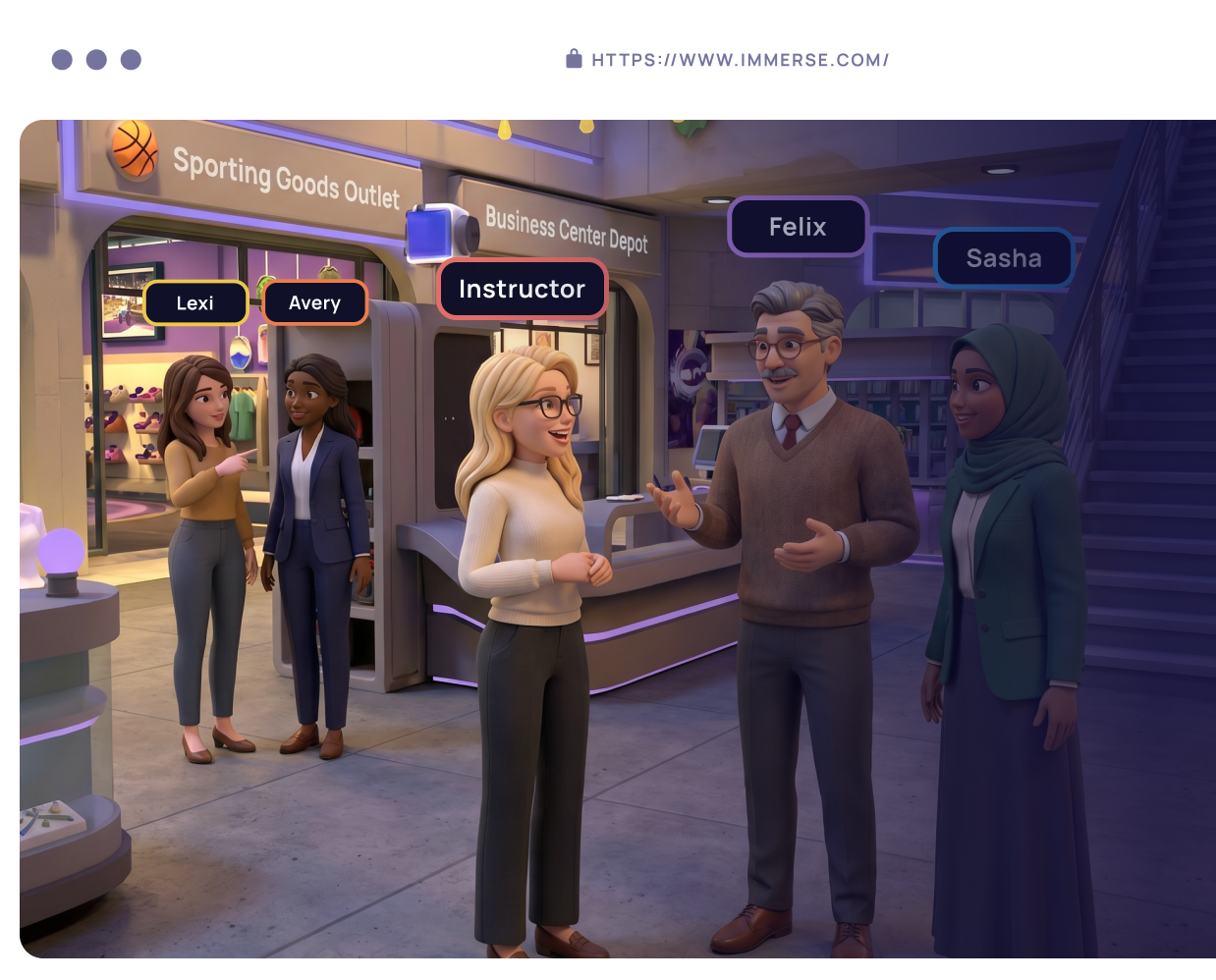 The Immerse learning path on desktop