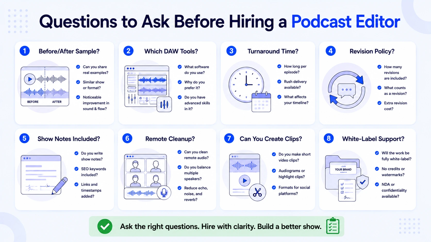 Questions to Ask Before Hiring a Podcast Editor
