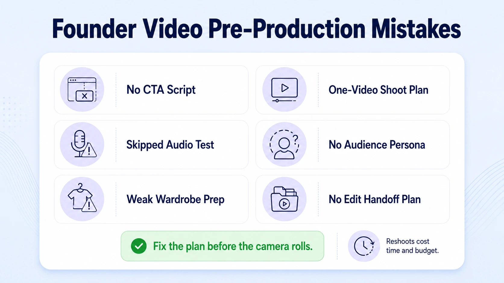 Pre-Production Mistakes Founders Make Before Filming (and How to Fix Them