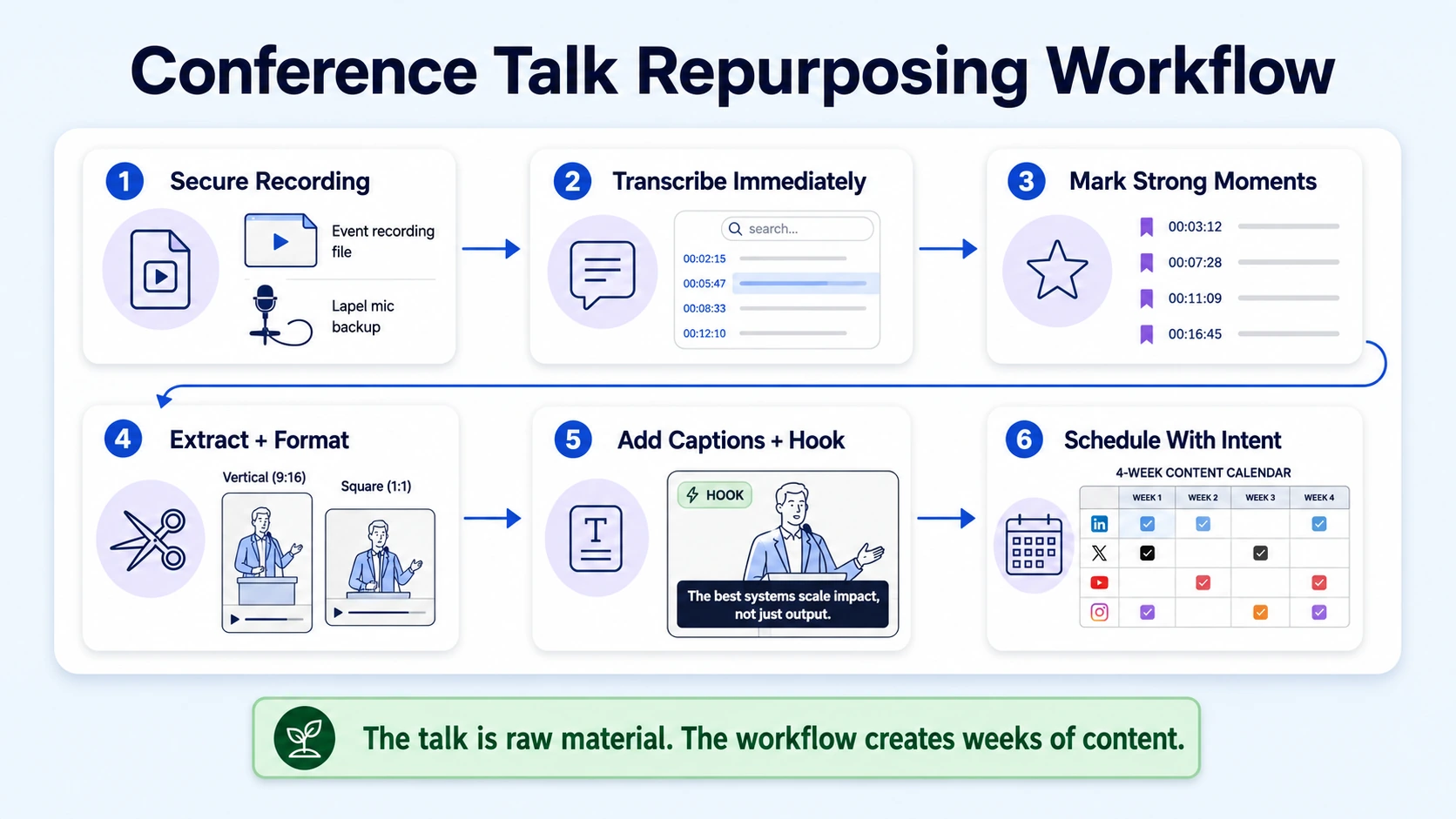 How to Repurpose a Conference Talk into Social Media Videos: The Full Workflow