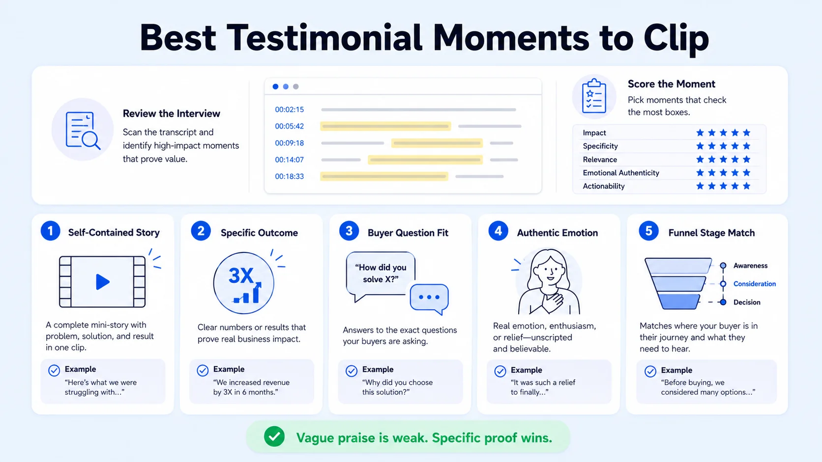 What Parts of a Customer Interview Make the Best Testimonial Clips?