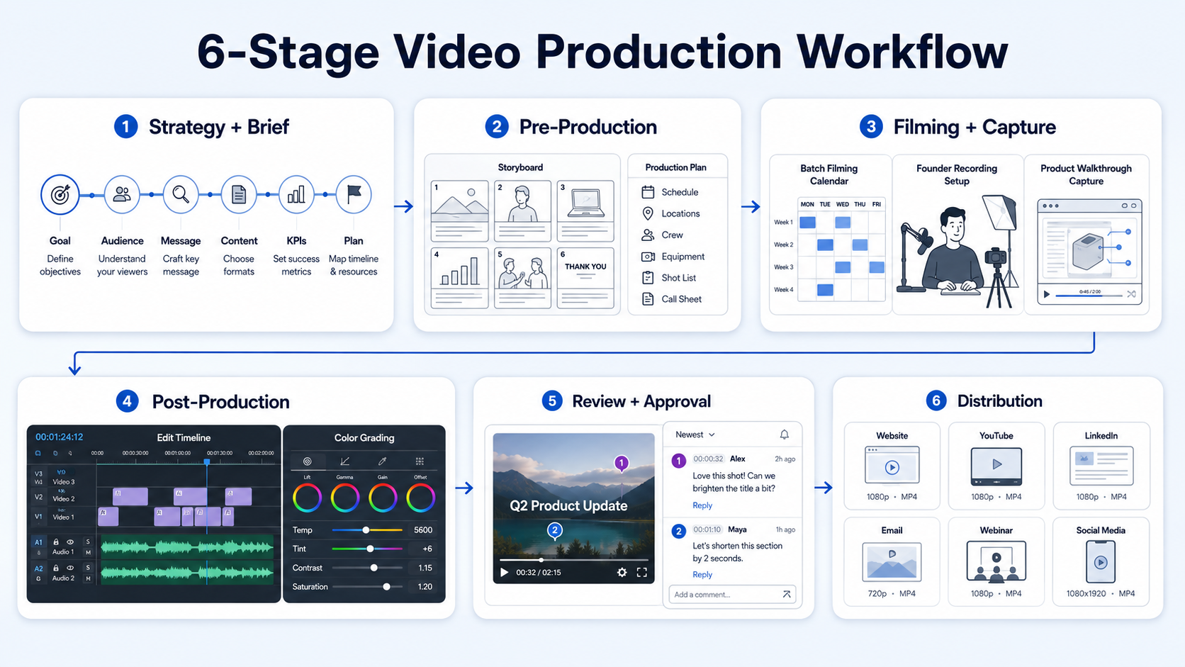 How to Build a Video Content Production Workflow: The 6 Core Stages