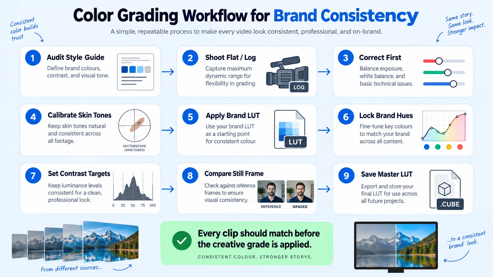 Step-by-Step Color Grading for a Consistent Brand Look