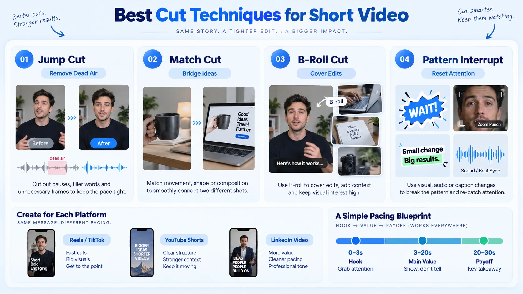 Best Cut Techniques for Reels, TikTok, and YouTube Shorts