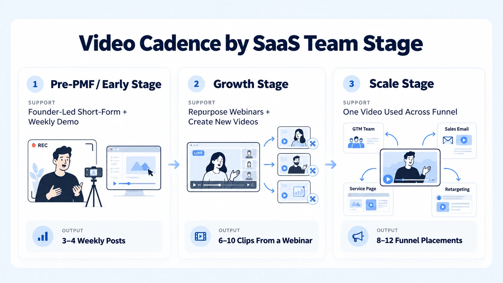SaaS Video Content Frequency Best Practices by Team Stage