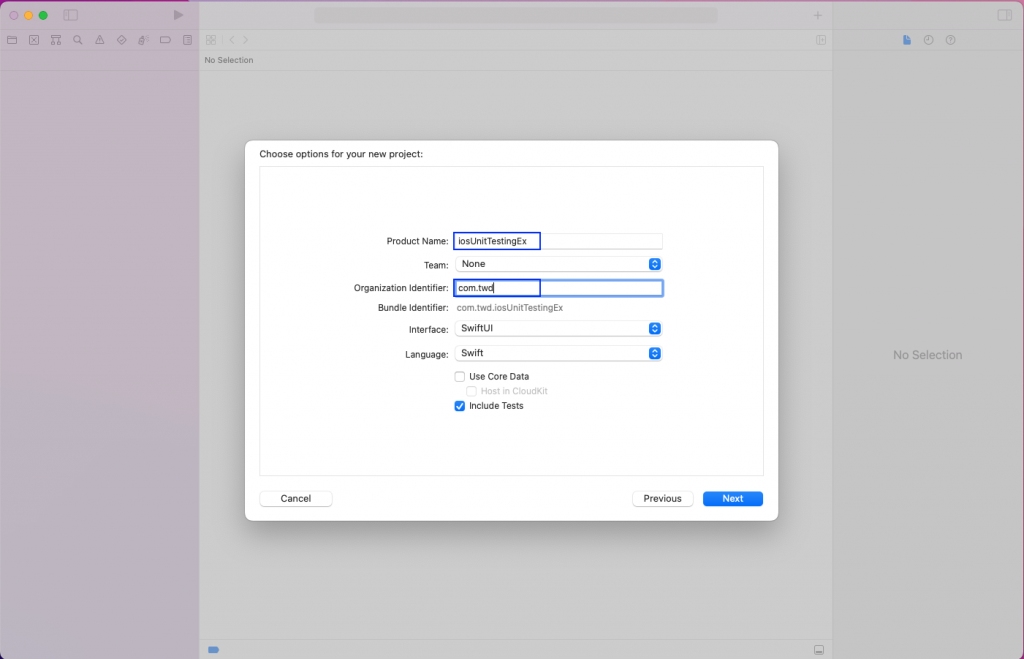 Selecting a path to create a new Xcode project