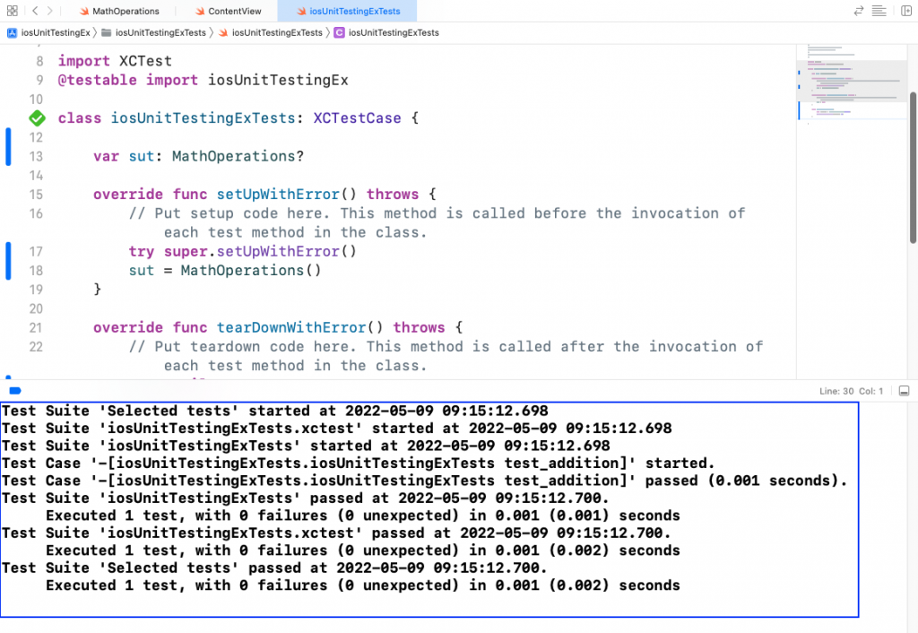 Creating an iOS unit test in Xcode