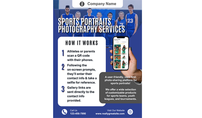 SportsPics: Selfie Check-In Sales Flyer