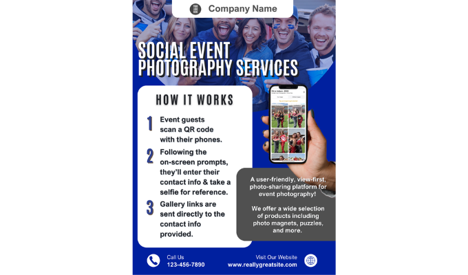 PartyPics Selfie Check-In Sales Flyer