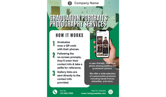 GradPics Selfie Check-In Sales Flyer