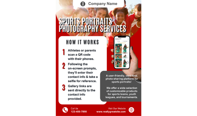 SportsPics Selfie Check-In Sales Flyer
