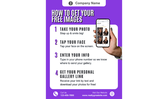 QuicPicsGO Tap-a-Face Instructional Flyer