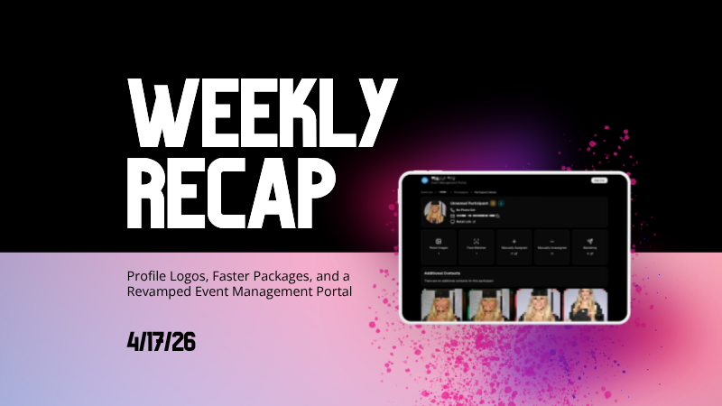 Weekly Recap: Profile Logos, Faster Packages, and a Revamped Event Management Portal