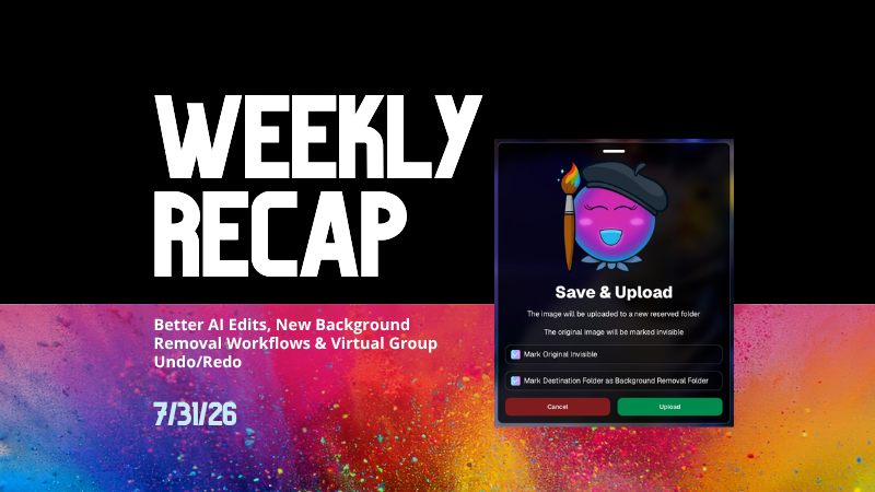 Weekly Recap: Better AI Edits, New Background Removal Workflows & Virtual Group Undo/Redo 🎨✨