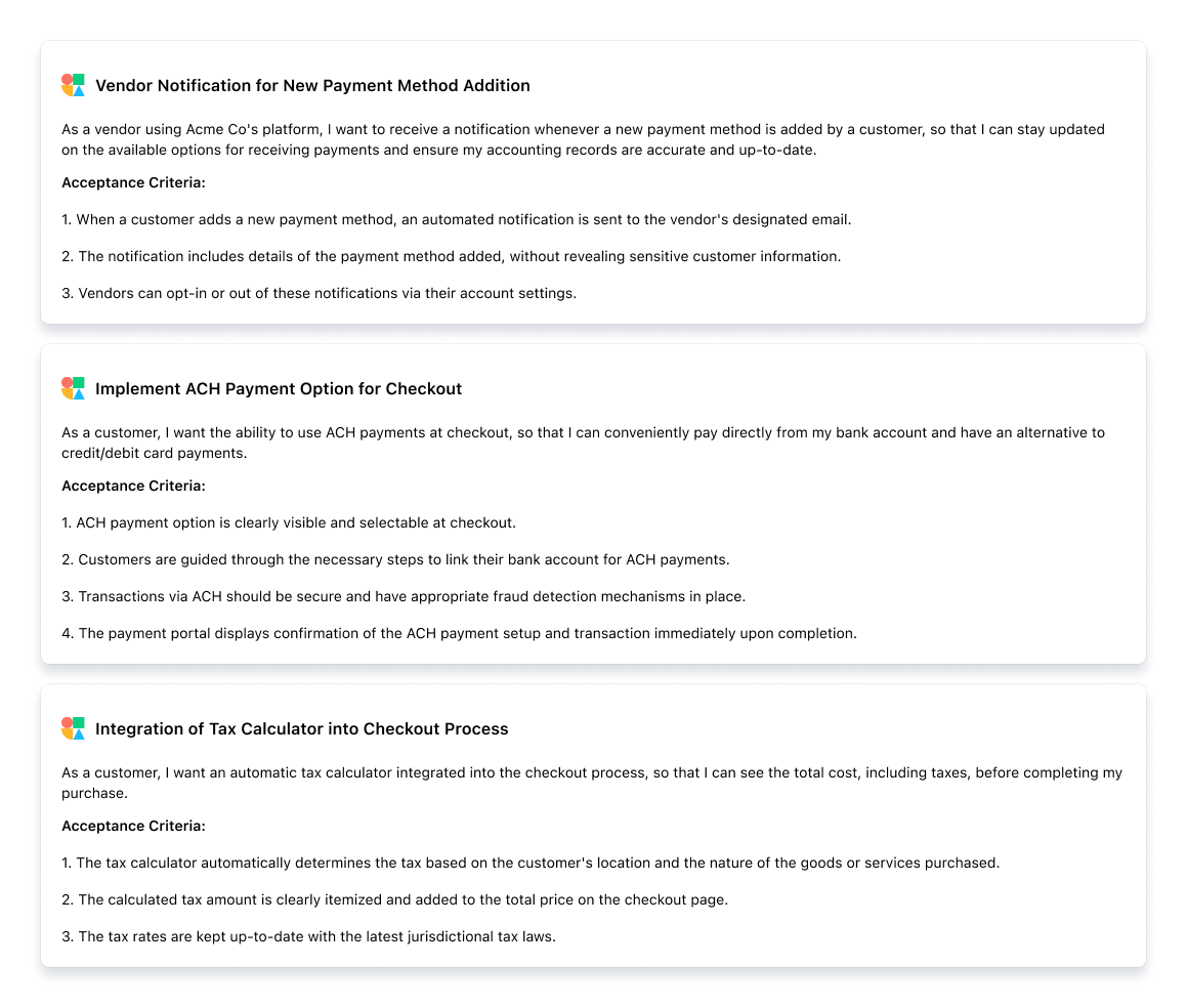 CustomerIQ User Stories