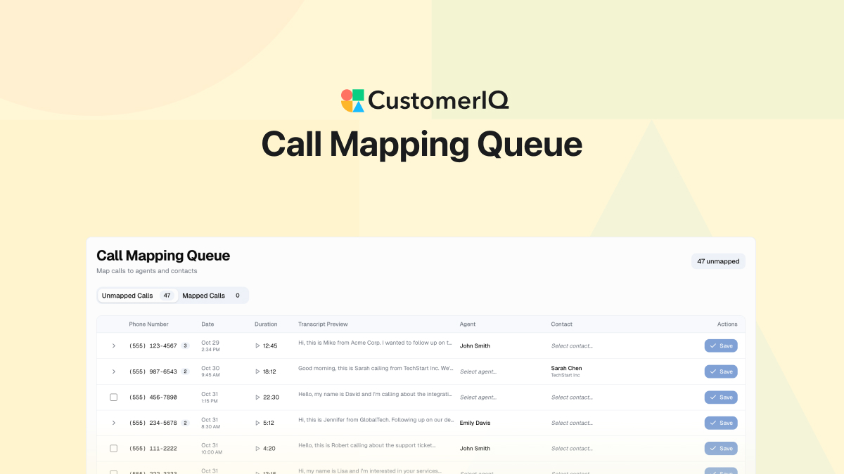 Call Mapping Queue and Meeting Summary Exports