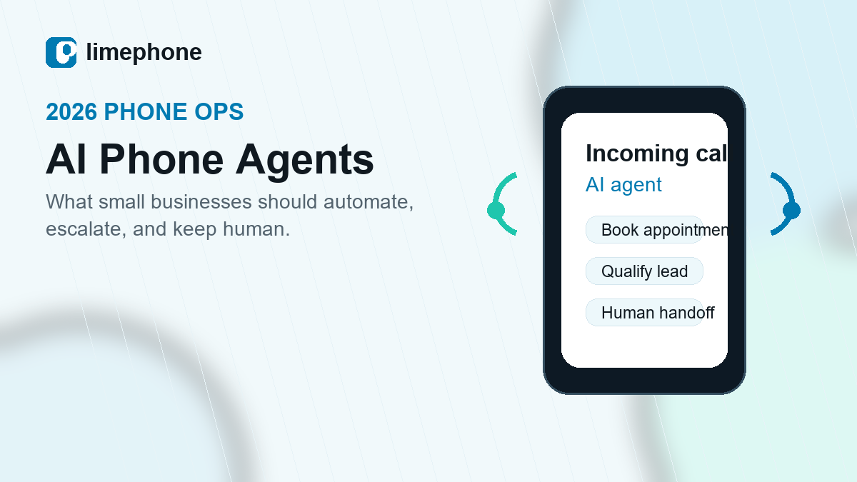 LimePhone AI phone agent answering an incoming business call