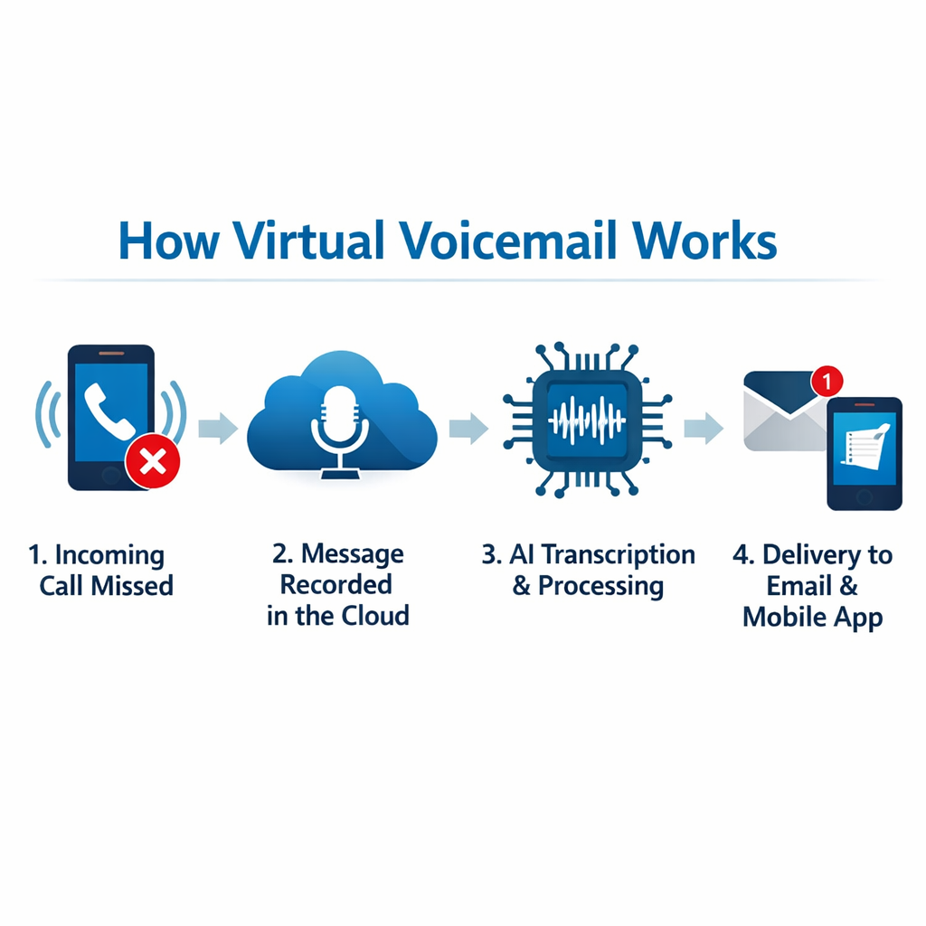 How Virtual Voicemail Works Infographic