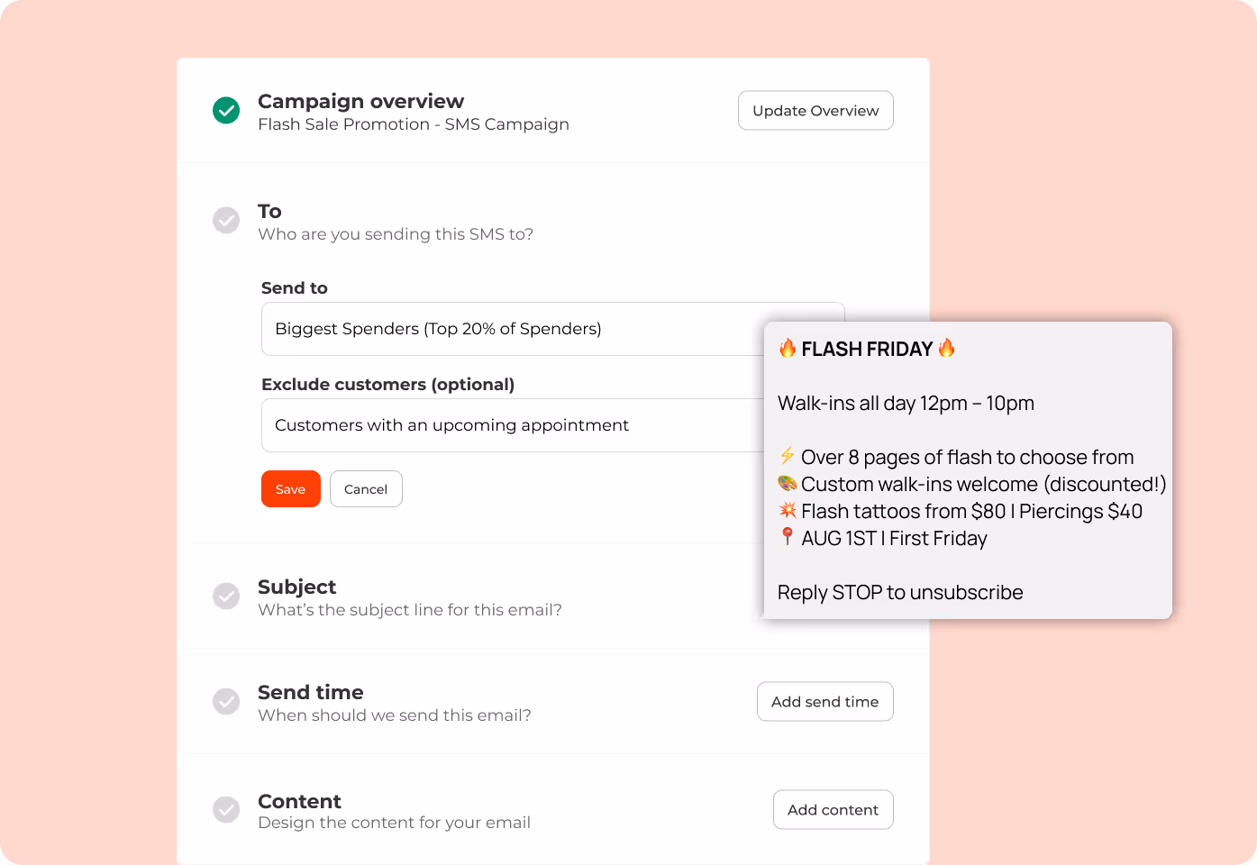 Build a marketing campaign in Porter