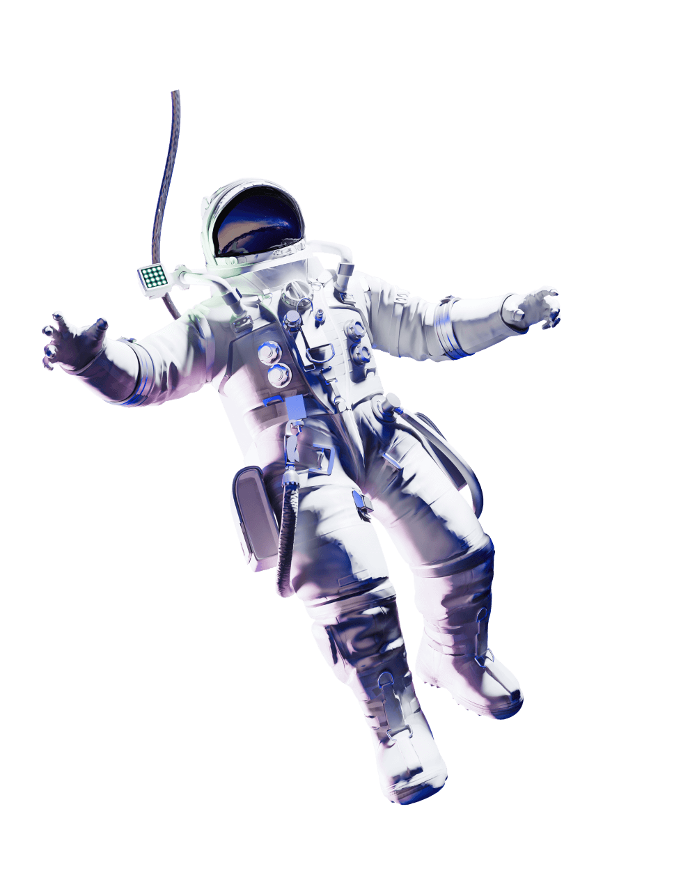 An astronaut floating in space