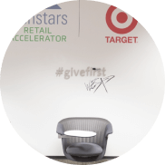 A whiteboard with the Target logo 
