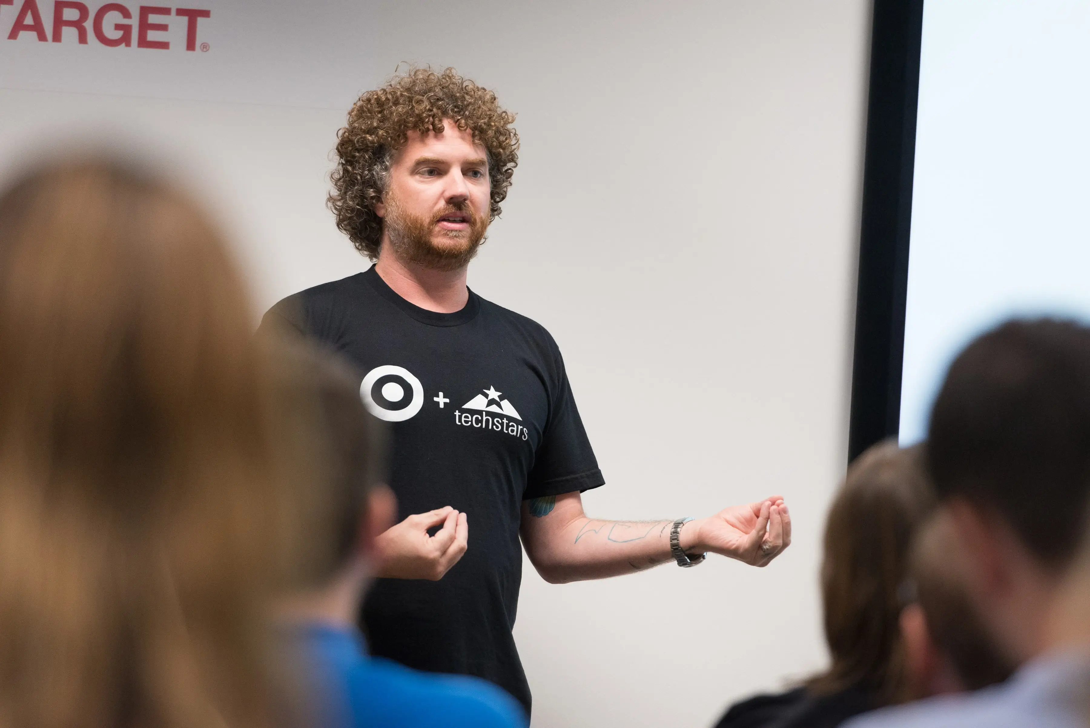 West talking at a conference