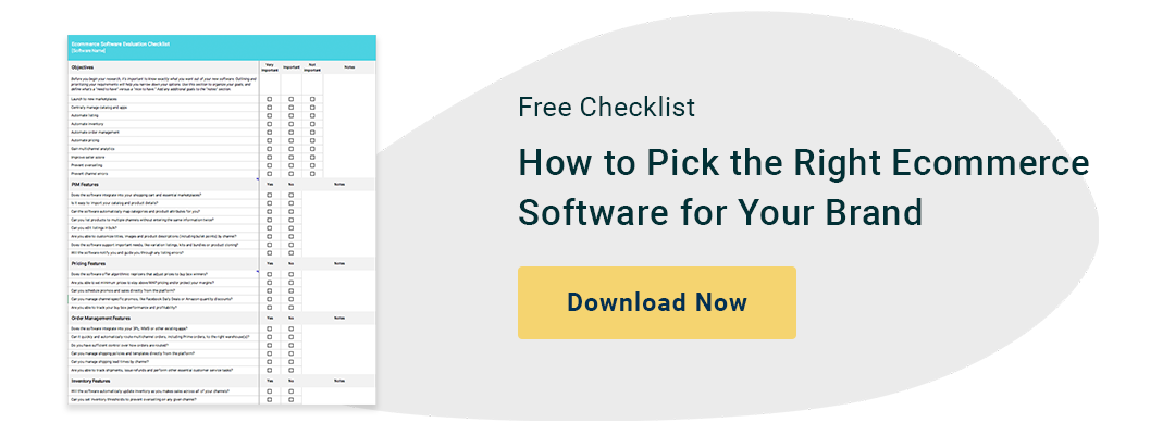 free downloadable checklist for picking the right ecommerce software