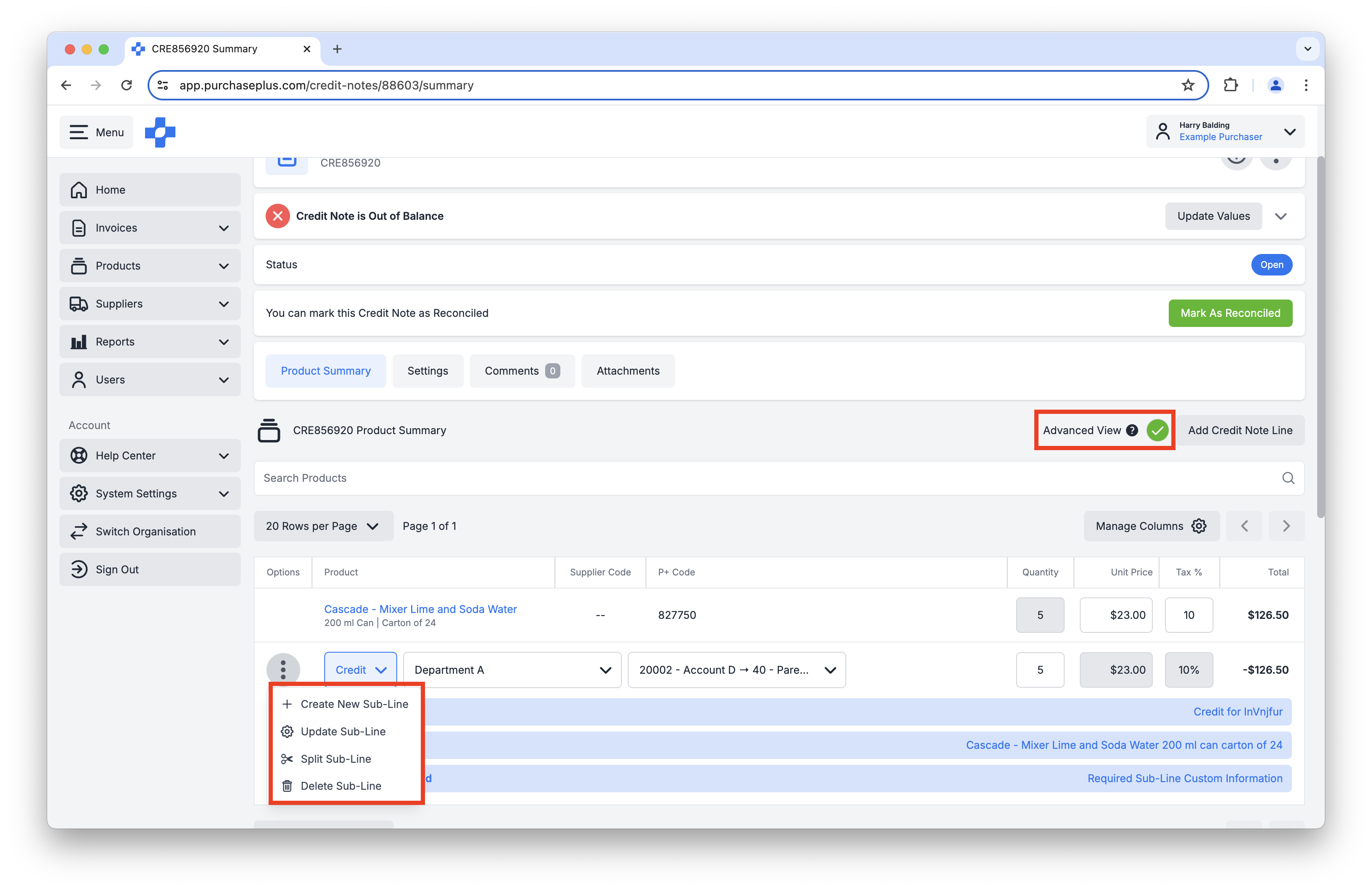 Requisition Line Custom Code