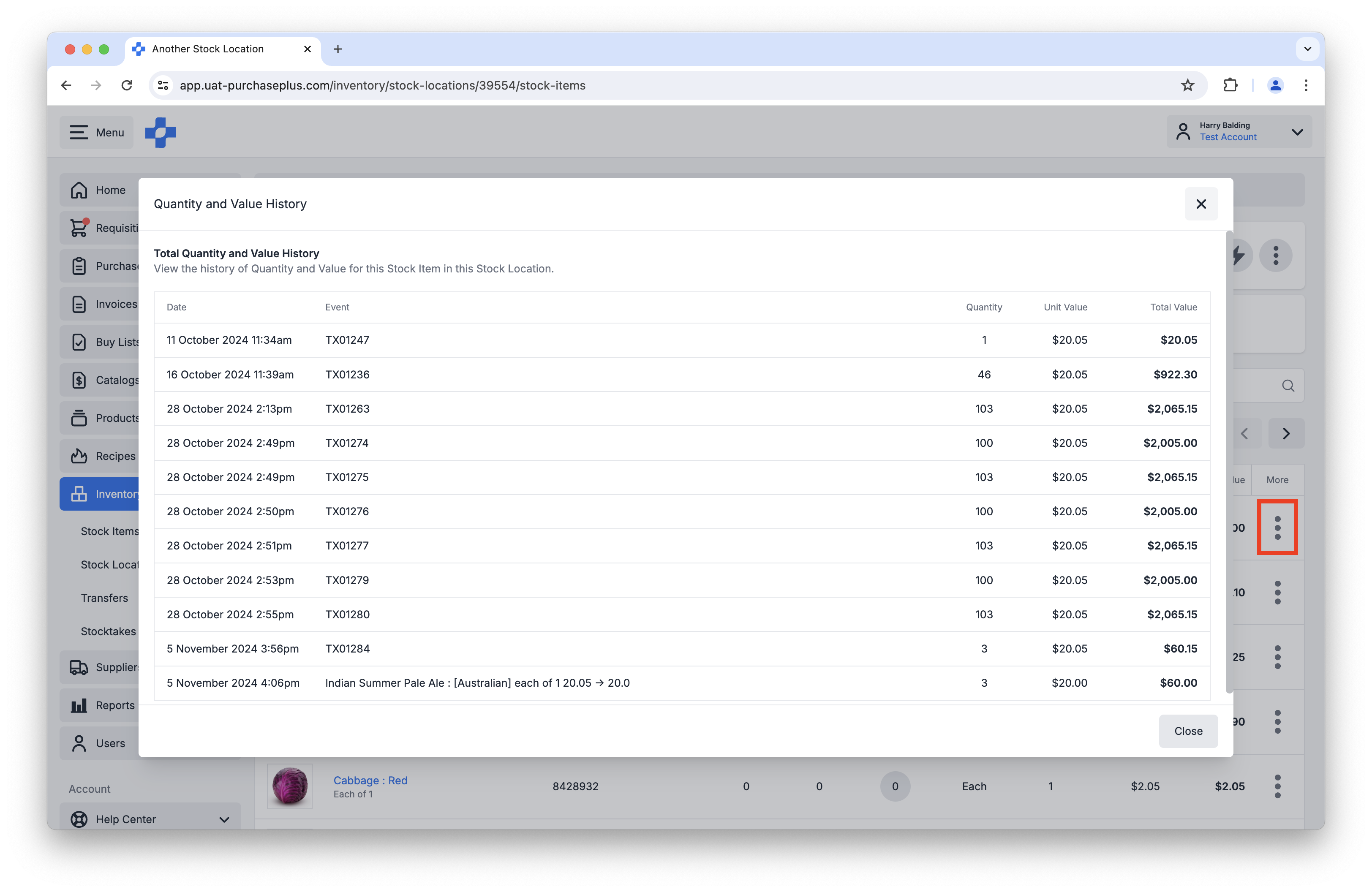 Total Quantity and Value History