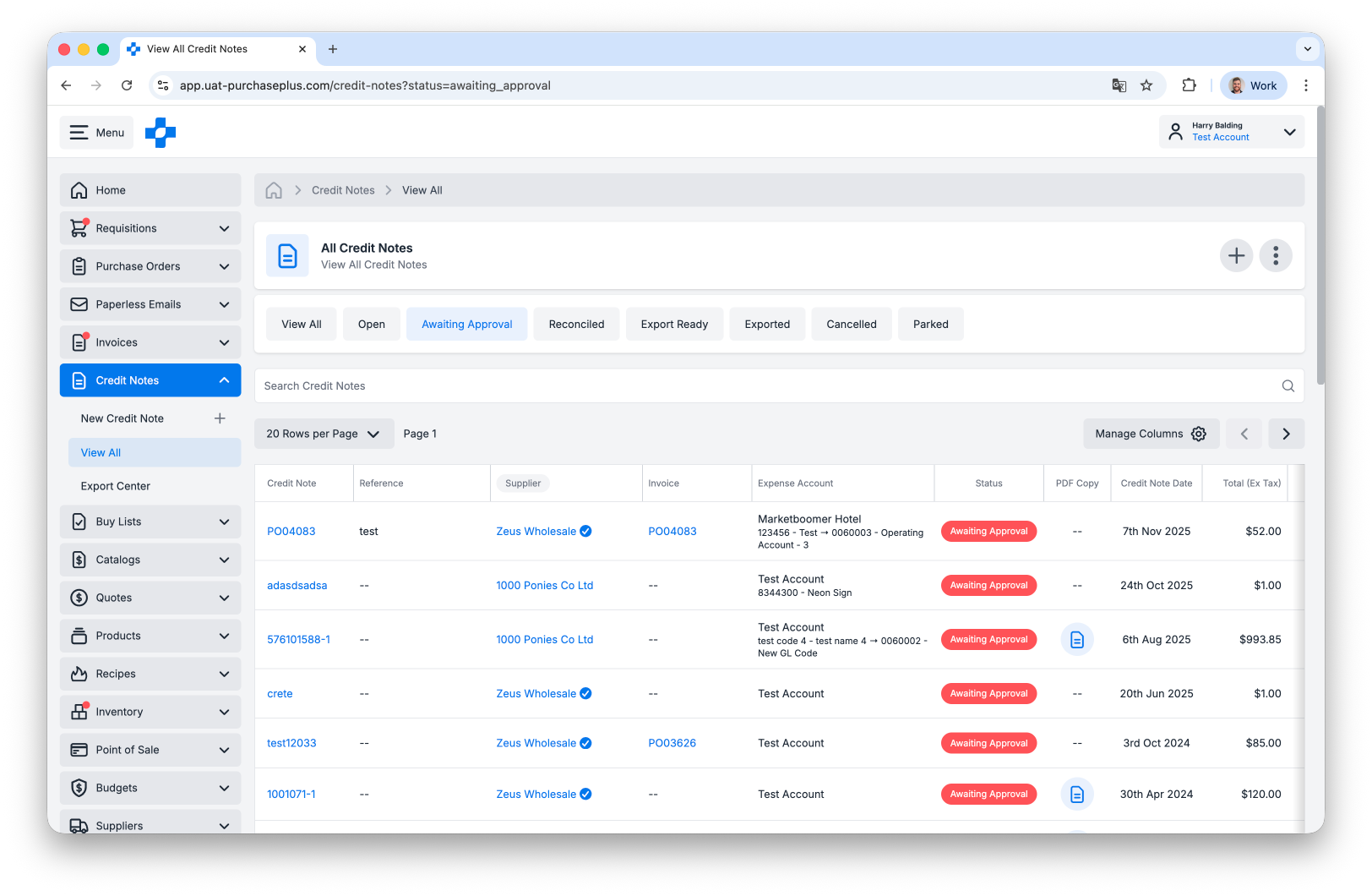 Credit Note Approval Workflows