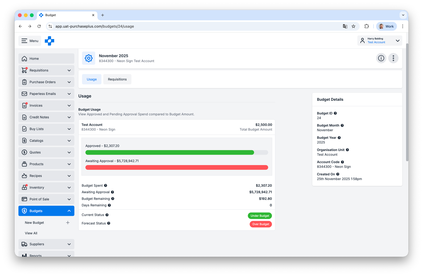 View a Single Budget