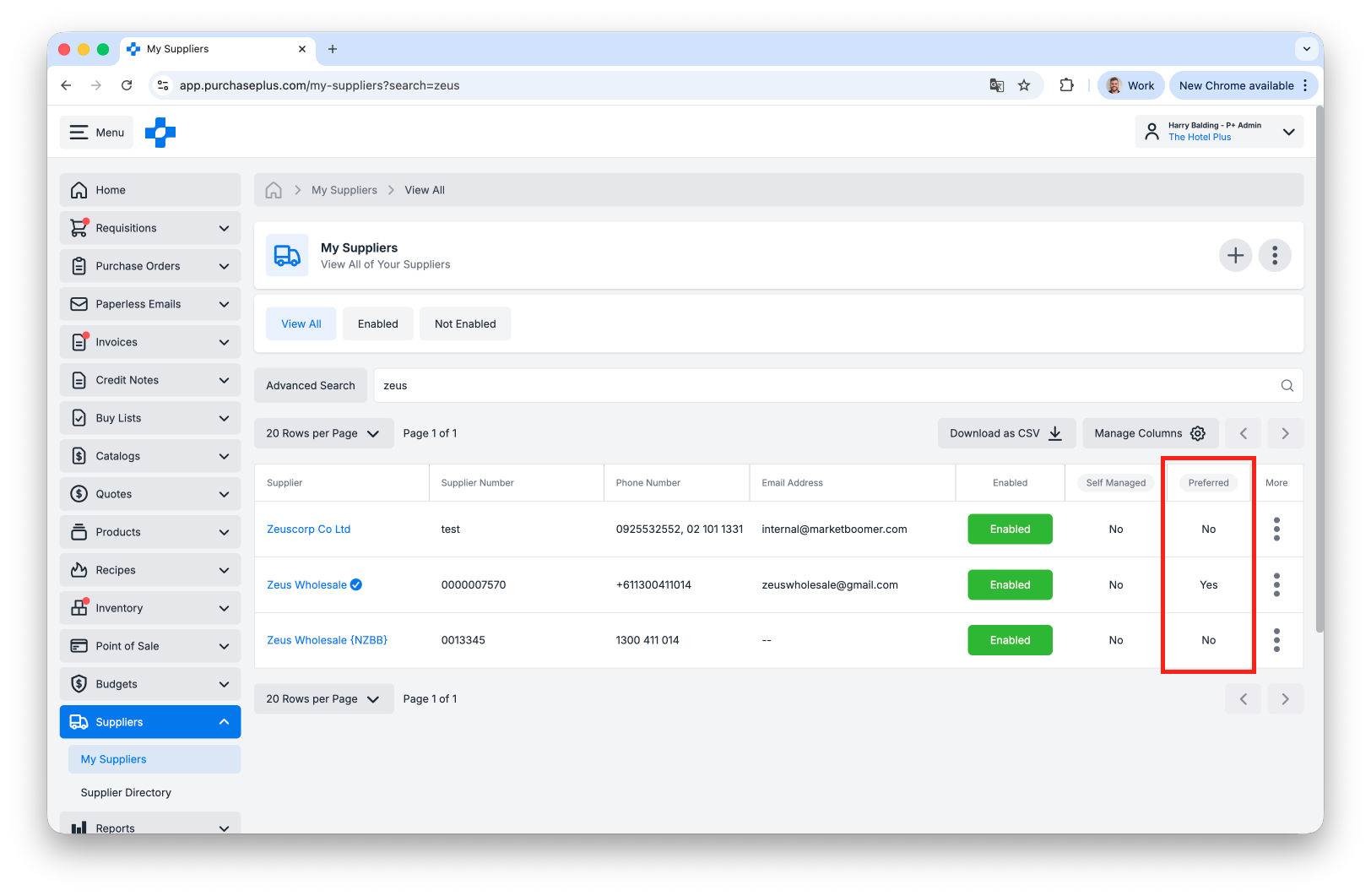 Preferred Supplier Status