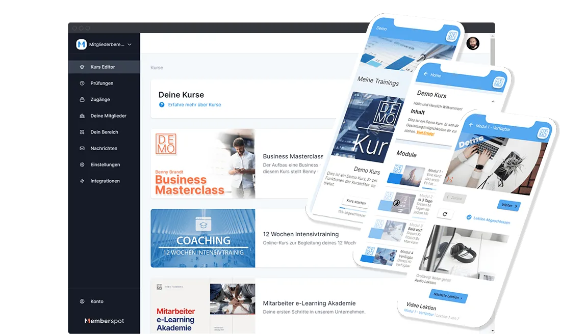 Online kurse software memberspot

