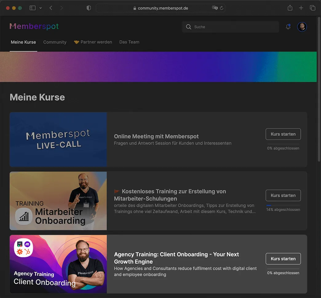 Course Overview Memberspot