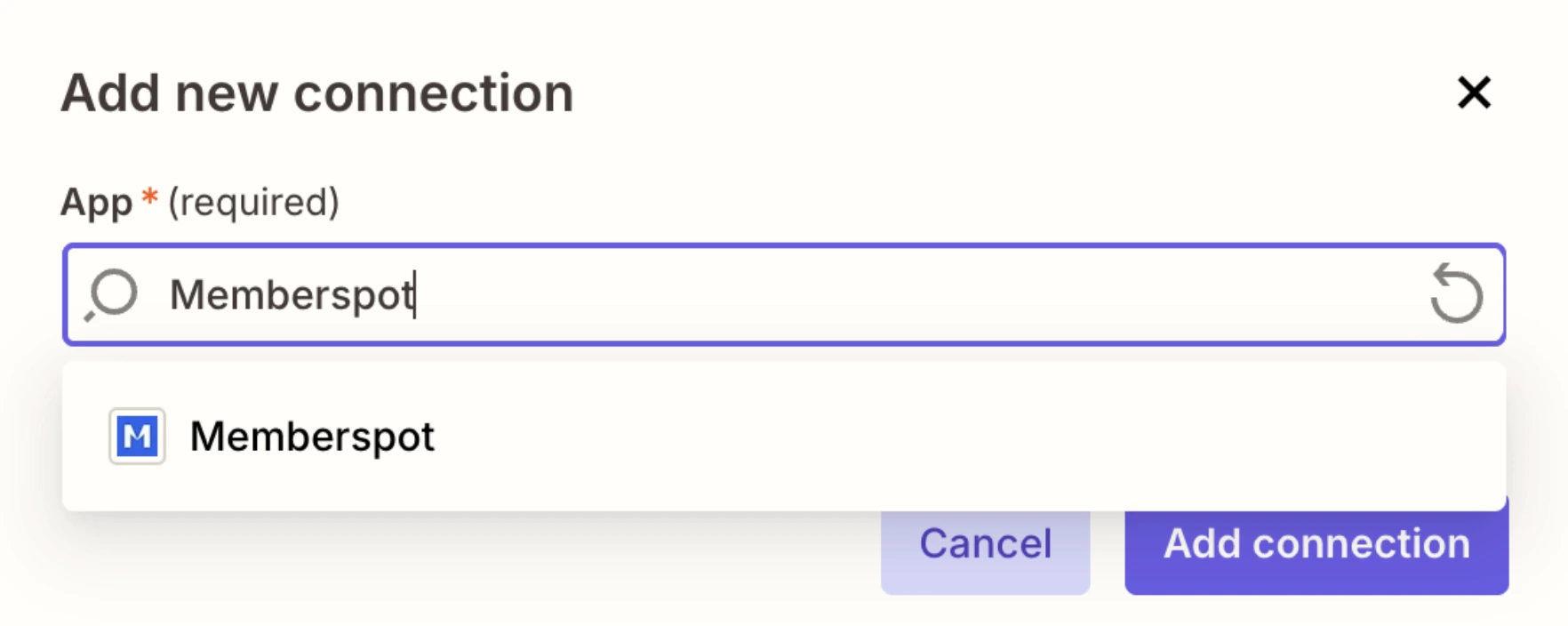 App Connection Zapier und Memberspot