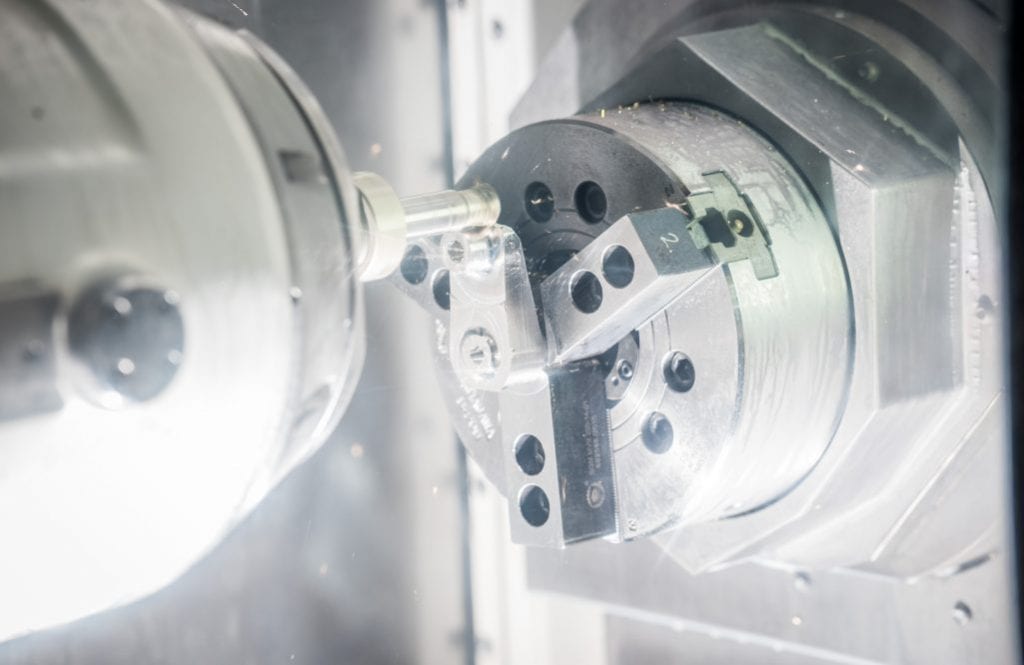 cnc machine machining an aluminium aerospace part