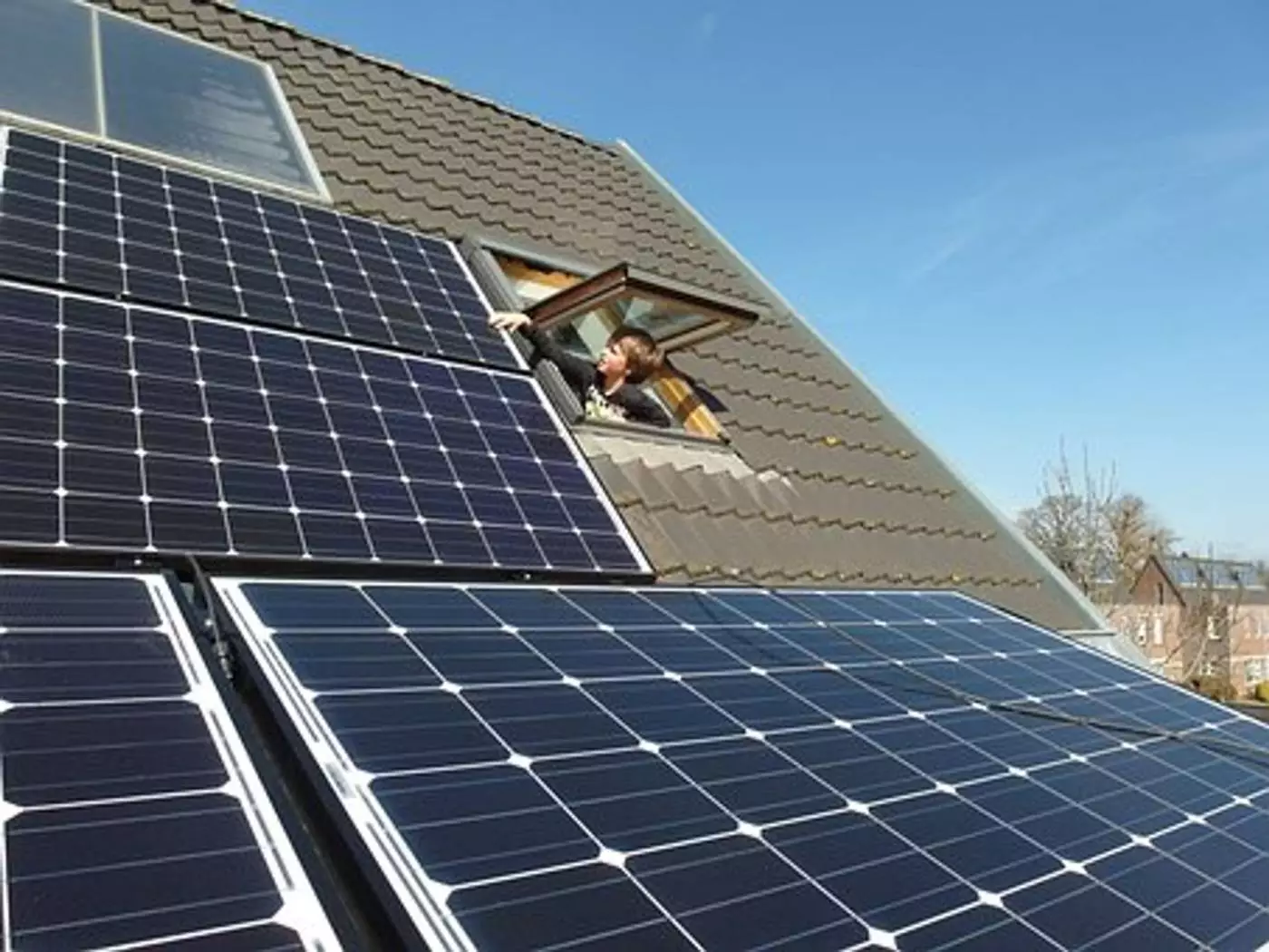 Solar panels installed on roof
