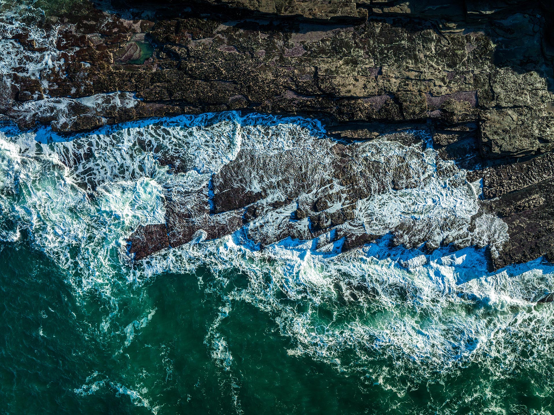 Ocean crashing on the rocks