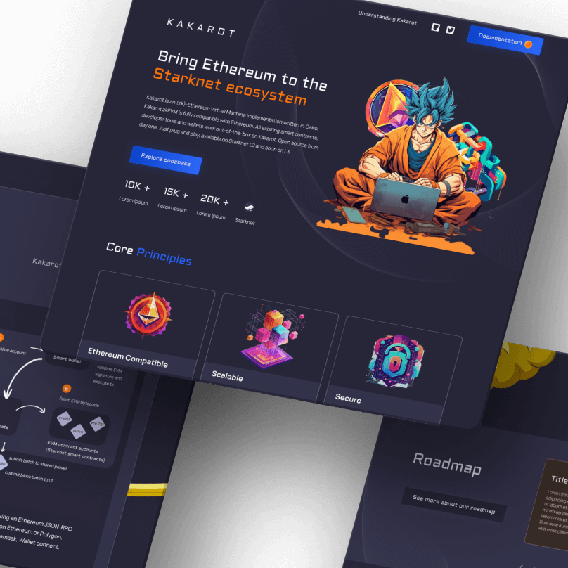Landing page for Kakarot ZK-EVM
