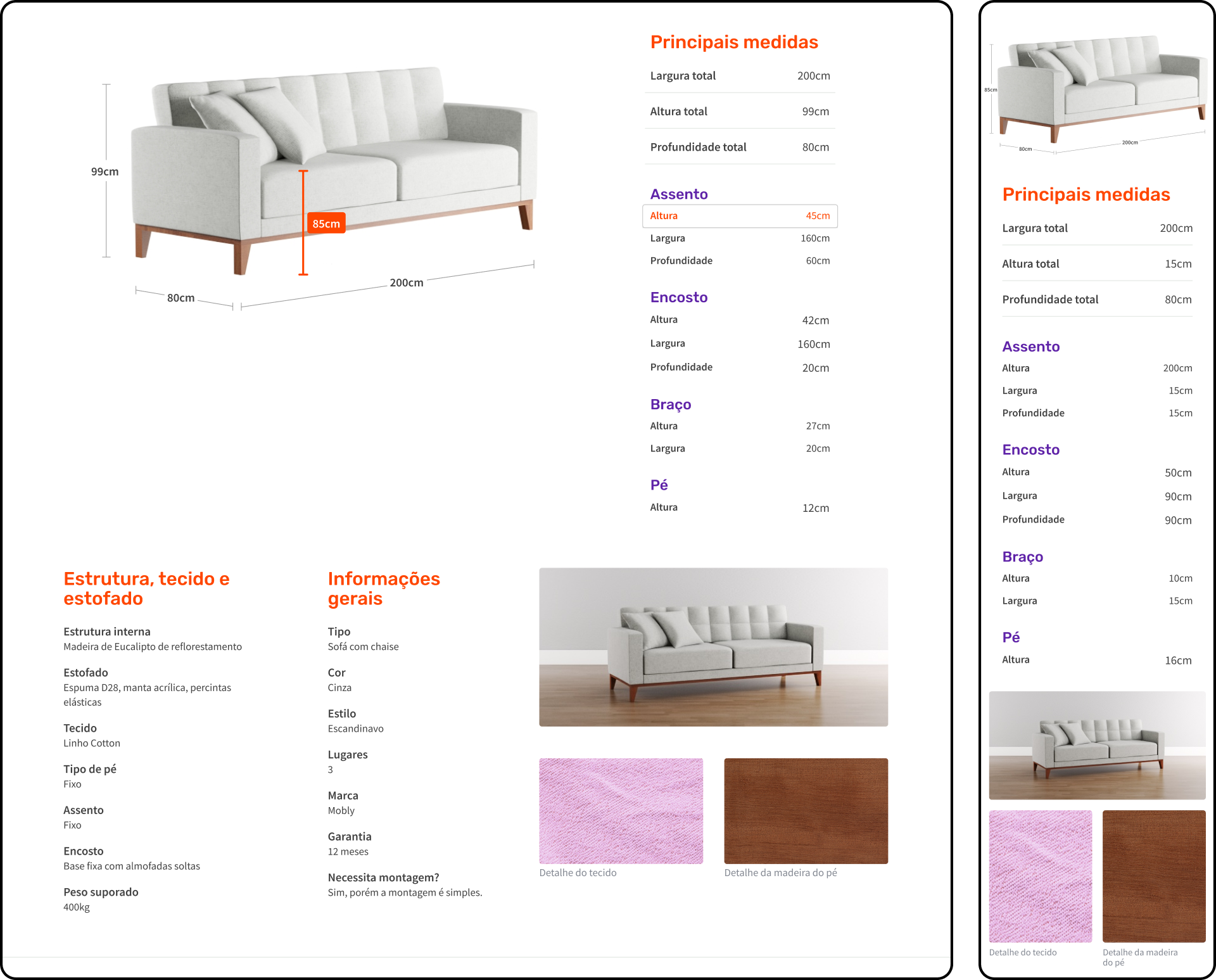 Image showing a product details section on the product page. On desktop, interacting with a measurement would highlight it over the image in order prevent errors.