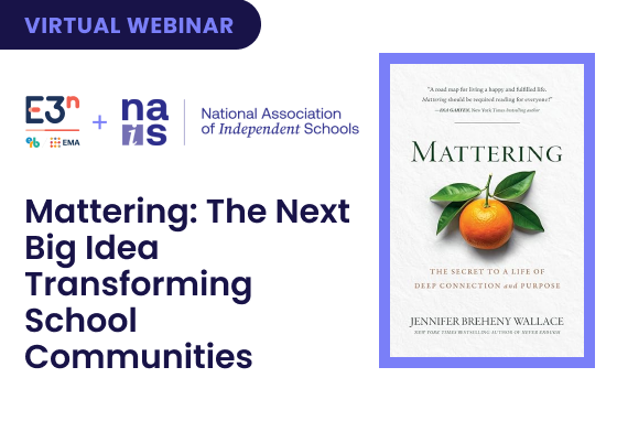 NAIS New View EDU LIVE with Jennifer Wallace | Mattering: The Next Big Idea Transforming School Communities
