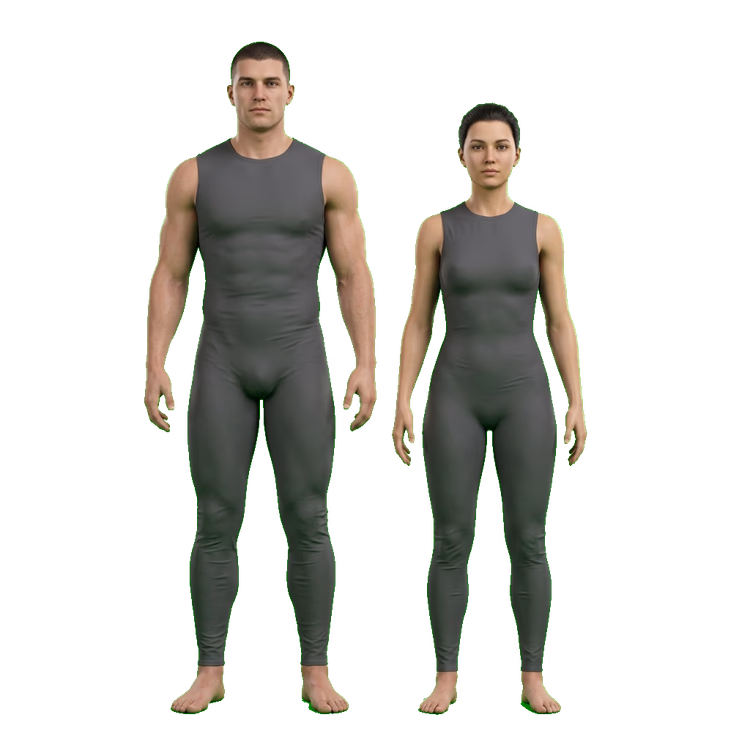 Untextured and textured 3d Roblox character