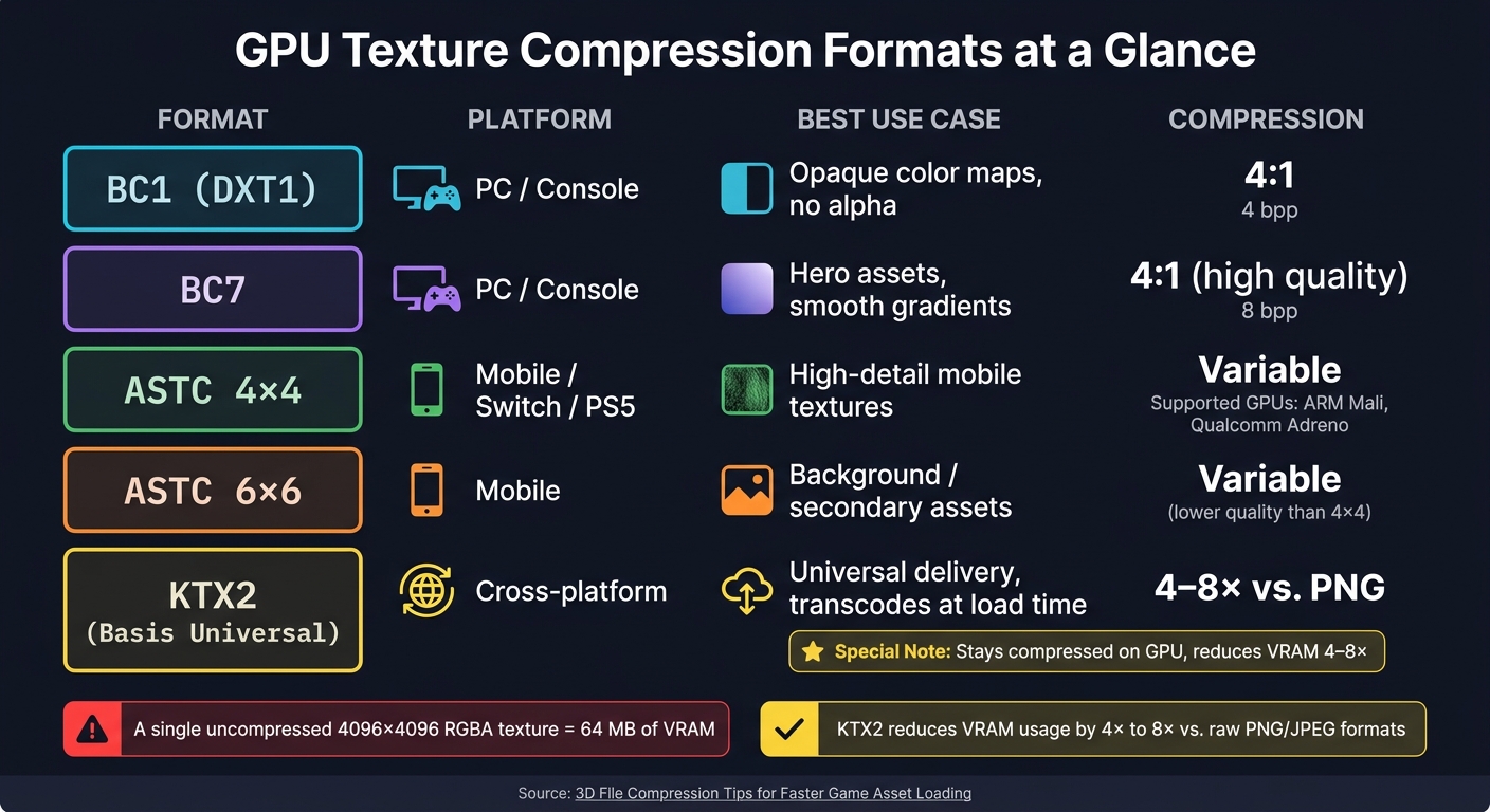 GPU Texture Compression Formats: PC, Mobile & Cross-Platform Guide