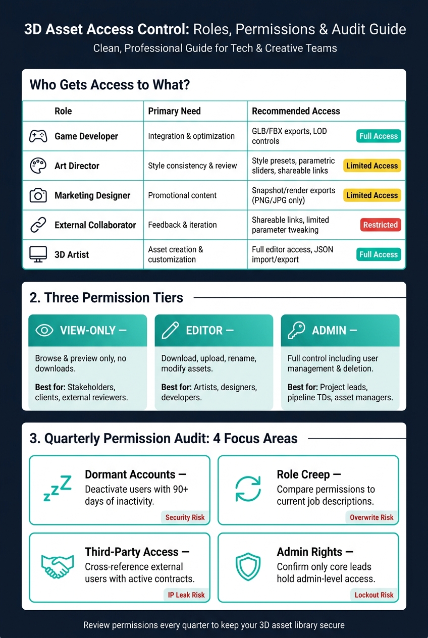 3D Asset Access: Team Roles, Permissions & Audit Checklist
